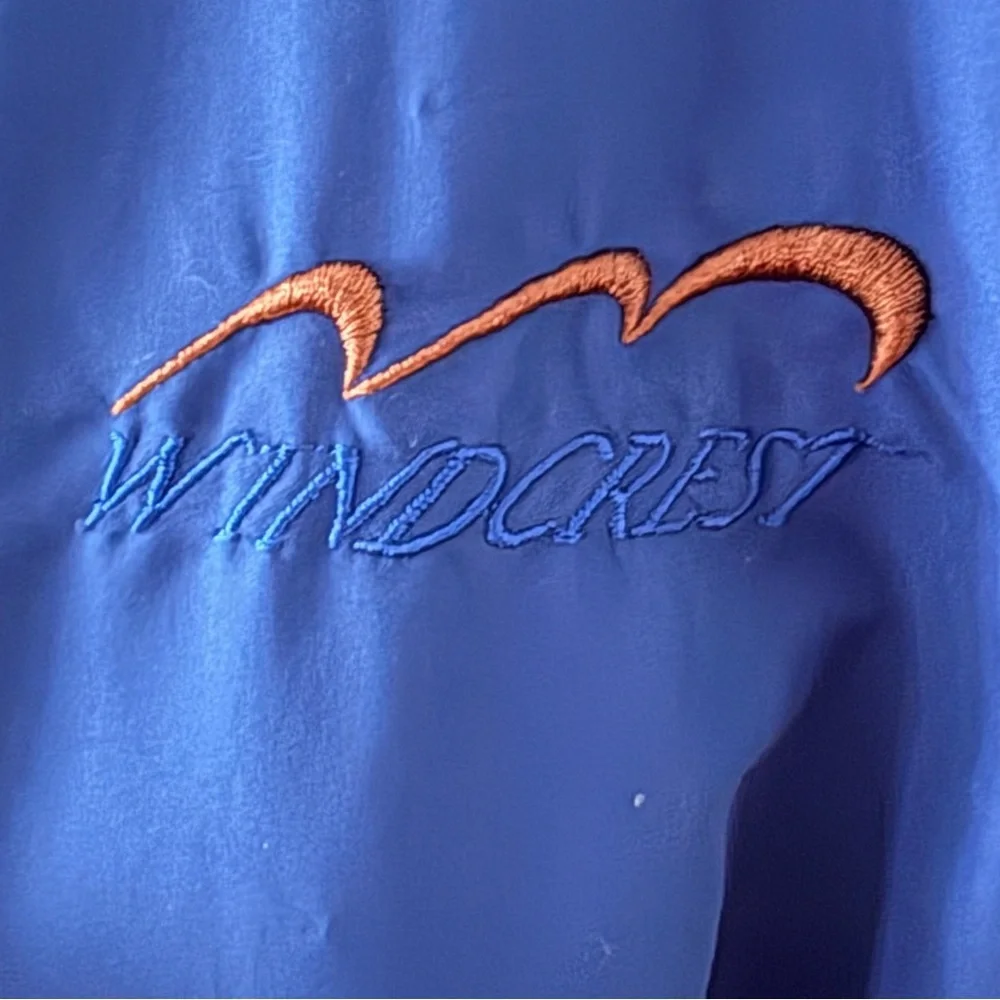 Cabela's‎ Windcrest Mens Blue Pullover Windbreaker Jacket Sz L V-Neck Lined Logo